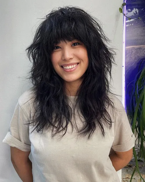 42 Best Curtain Bangs That'll Complement Your Personality : Charming Dark  Hair